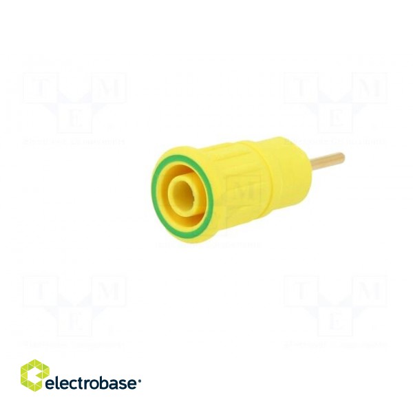 Socket | 4mm banana | 24A | 1kV | L: 35.5mm | yellow-green | gold-plated image 2