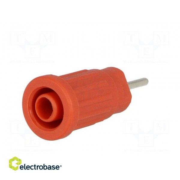 Socket | 4mm banana | 24A | 1kV | red | nickel plated | on panel,push-in image 2