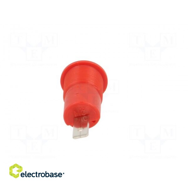 Socket | 4mm banana | 24A | 1kV | red | nickel plated | on panel,screw фото 5