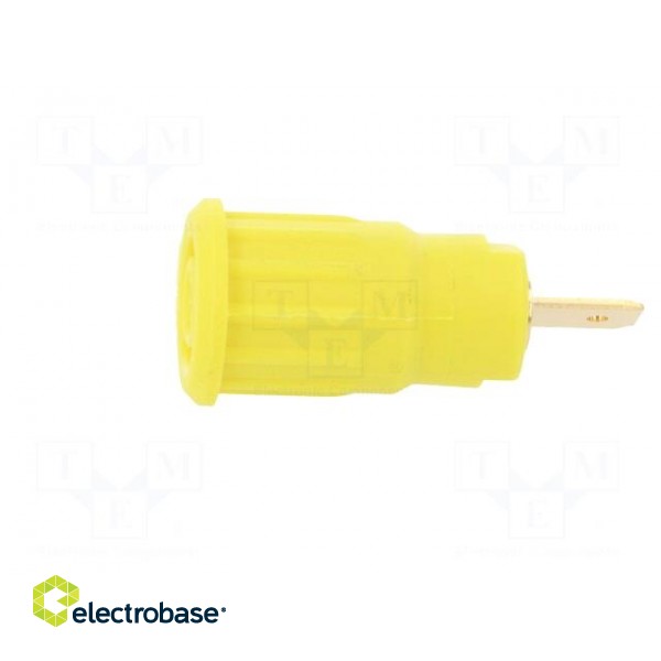 Socket | 4mm banana | 24A | 1kV | yellow | gold-plated | on panel | 12.2mm image 3