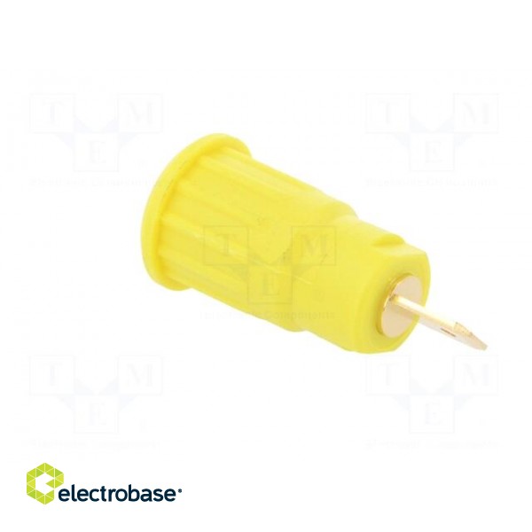 Socket | 4mm banana | 24A | 1kV | yellow | gold-plated | on panel | 12.2mm image 4