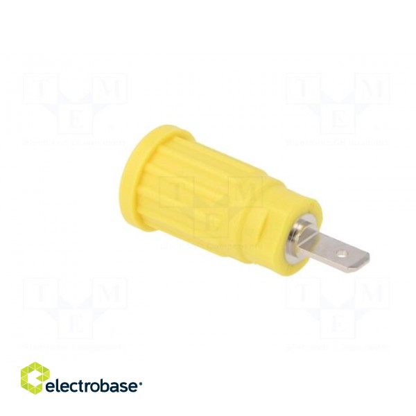 Socket | 4mm banana | 24A | 1.5kVDC | yellow | nickel plated | on panel image 4