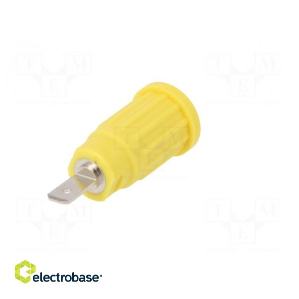 Socket | 4mm banana | 24A | 1.5kVDC | yellow | nickel plated | on panel фото 6