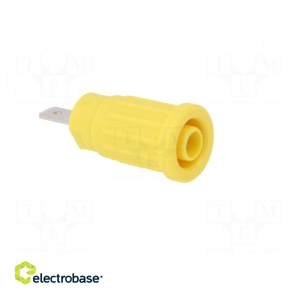 Socket | 4mm banana | 24A | 1.5kVDC | yellow | nickel plated | on panel image 8