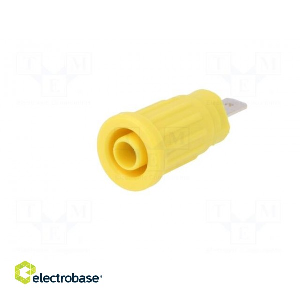Socket | 4mm banana | 24A | 1.5kVDC | yellow | nickel plated | on panel image 2