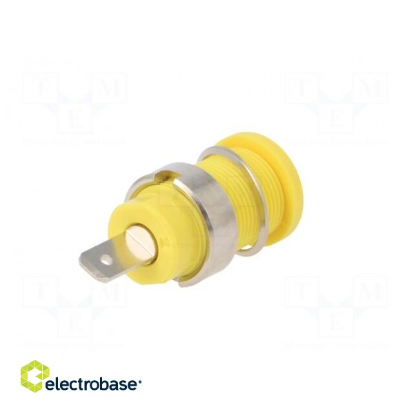 Socket | 4mm banana | 24A | 1kVDC | yellow | nickel plated | on panel image 6