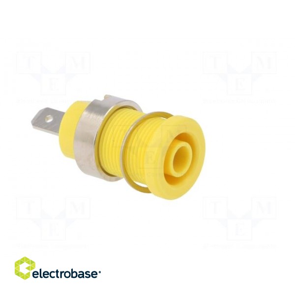 Socket | 4mm banana | 24A | 1kVDC | yellow | nickel plated | on panel image 8