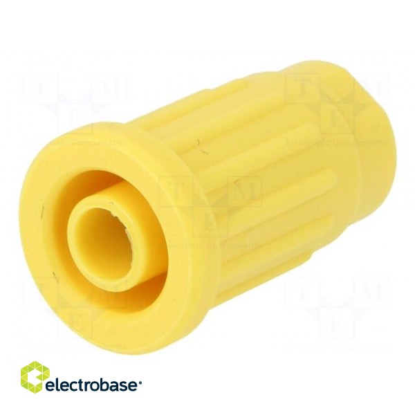 Socket | 4mm banana | 24A | 1kV | yellow | push-in,on panel | 28.1mm image 1