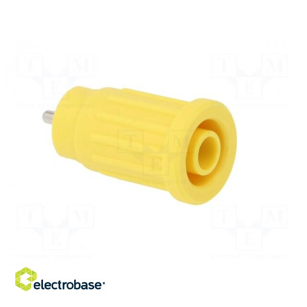 Socket | 4mm banana | 24A | 1kV | yellow | push-in,on panel | 28.1mm image 8