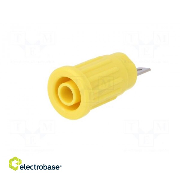 Socket | 4mm banana | 24A | 1kV | yellow | push-in | 33mm | -25÷80°C | 5mΩ фото 2