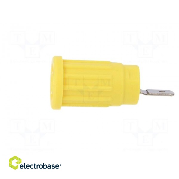 Socket | 4mm banana | 24A | 1kV | yellow | push-in | 33mm | -25÷80°C | 5mΩ image 3
