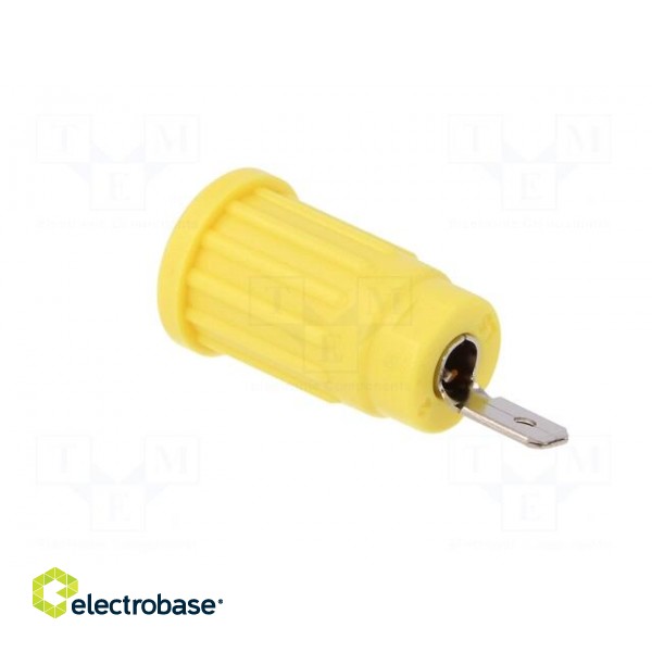Socket | 4mm banana | 24A | 1kV | yellow | push-in | 33mm | -25÷80°C | 5mΩ фото 4