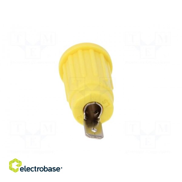 Socket | 4mm banana | 24A | 1kV | yellow | on panel,push-in | 33mm | 5mΩ image 5