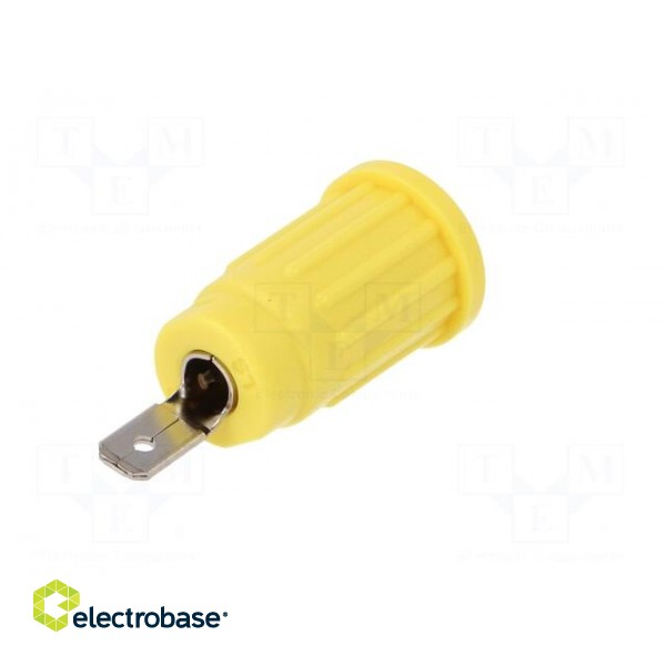 Socket | 4mm banana | 24A | 1kV | yellow | on panel,push-in | 33mm | 5mΩ image 6