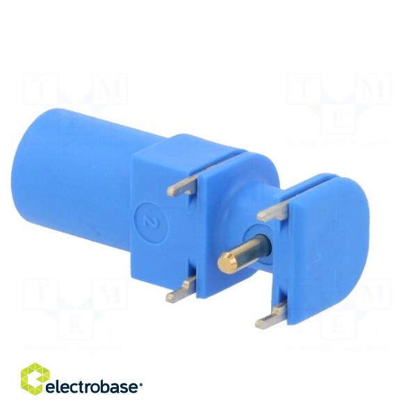 Socket | 4mm banana | 24A | 33mm | blue | gold-plated | on panel,PCB image 4