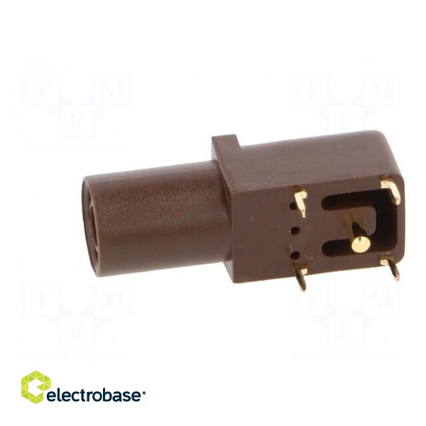 Socket | 4mm banana | 24A | 33mm | brown | gold-plated | on panel image 3