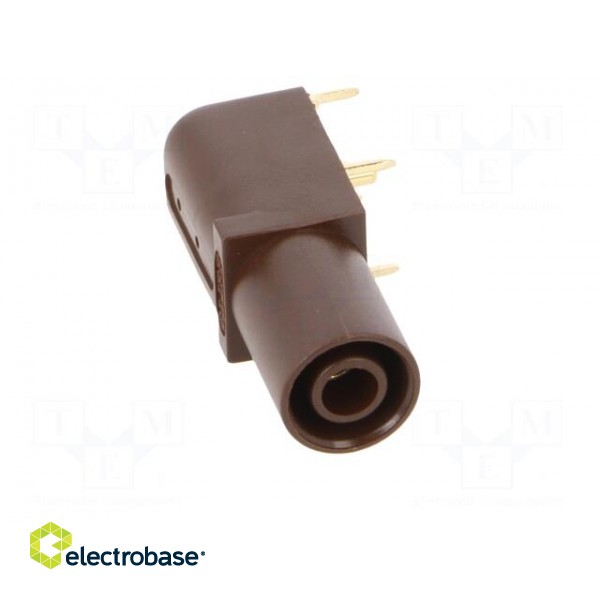 Socket | 4mm banana | 24A | 33mm | brown | gold-plated | on panel image 9