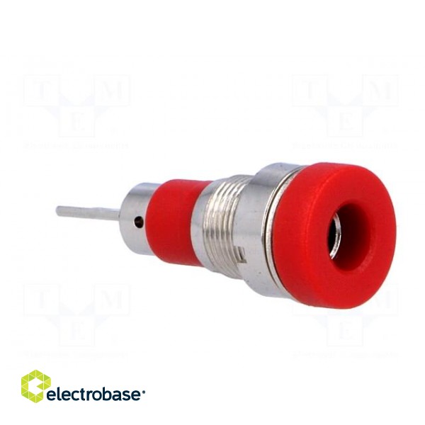 Socket | 4mm banana | 24A | 60VDC | red | nickel plated | on panel | 28mm image 8