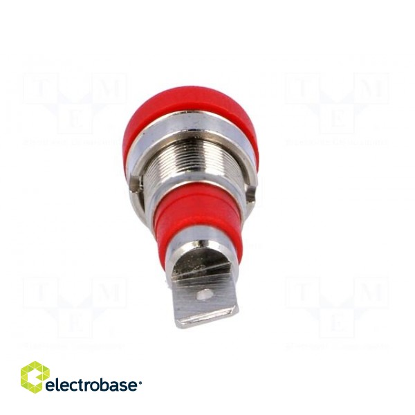 Socket | 4mm banana | 24A | 60VDC | red | nickel plated | on panel | 28mm image 5
