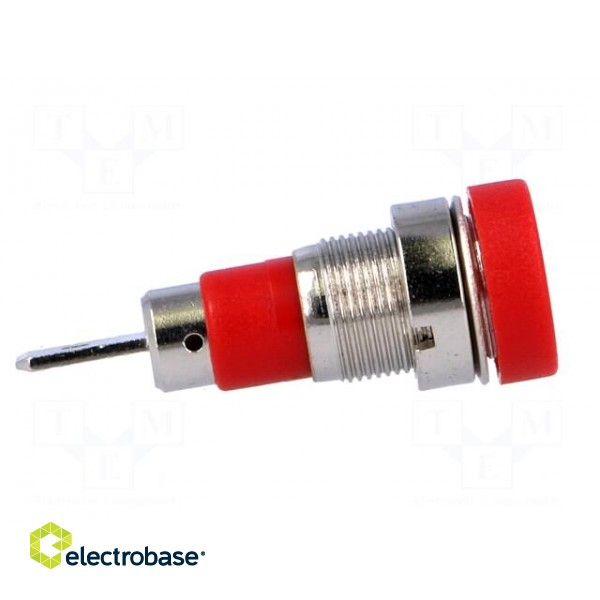 Socket | 4mm banana | 24A | 60VDC | red | nickel plated | on panel | 28mm image 7