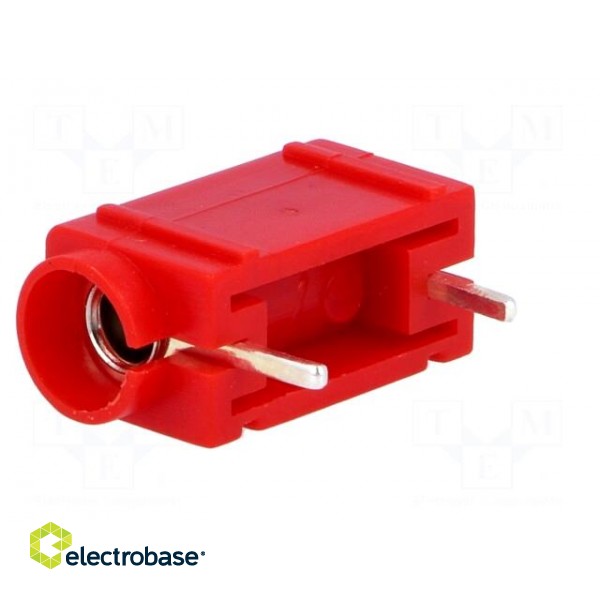 Socket | 4mm banana | 24A | 60VDC | red | silver plated | PCB | insulated image 2