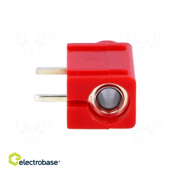 Socket | 4mm banana | 24A | 60VDC | red | silver plated | PCB | insulated image 5