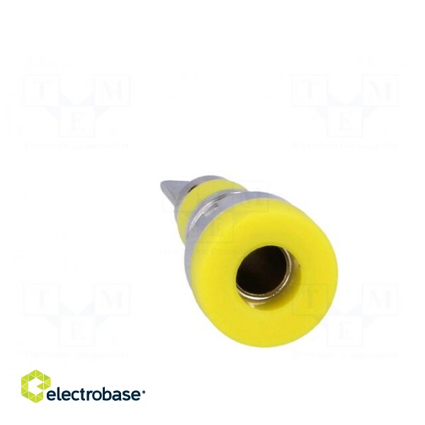 Socket | 4mm banana | 24A | 60VDC | yellow | nickel plated | on panel image 9