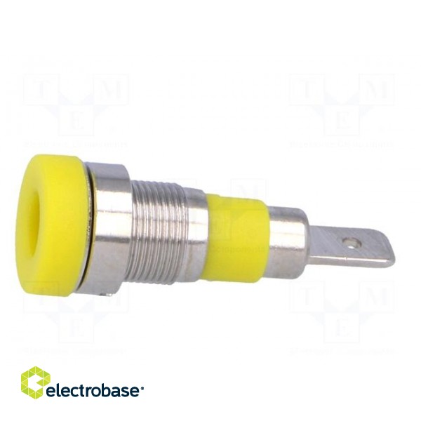 Socket | 4mm banana | 24A | 60VDC | yellow | nickel plated | on panel image 3