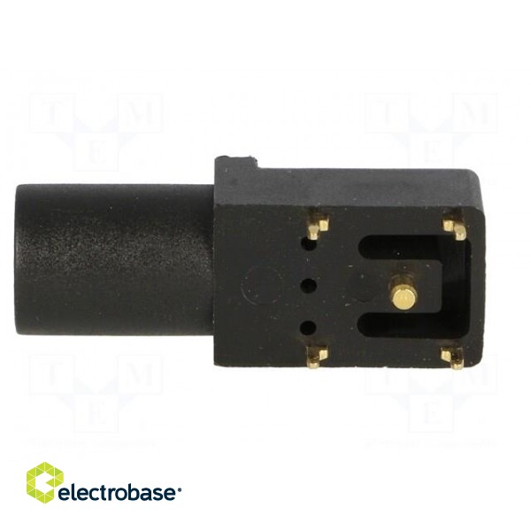 Socket | 4mm banana | 24A | black | gold-plated | PCB | insulated | 33.6mm paveikslėlis 3