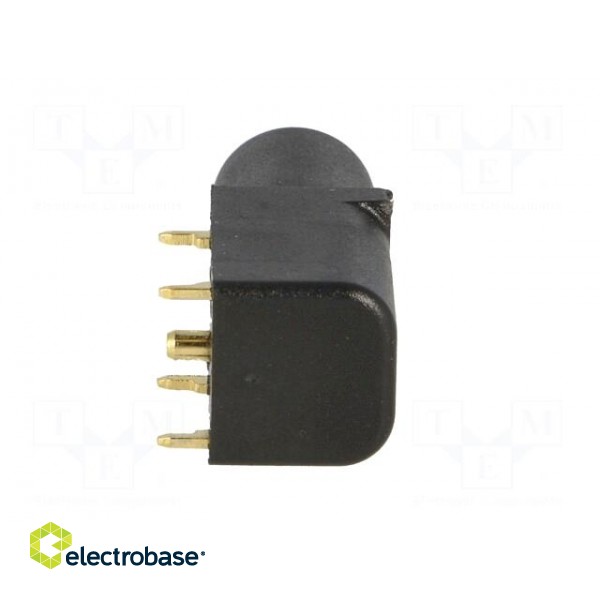 Socket | 4mm banana | 24A | black | gold-plated | PCB | insulated | 33.6mm paveikslėlis 5