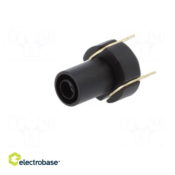 Socket | 4mm banana | 24A | black | PCB | insulated,with contacts image 2