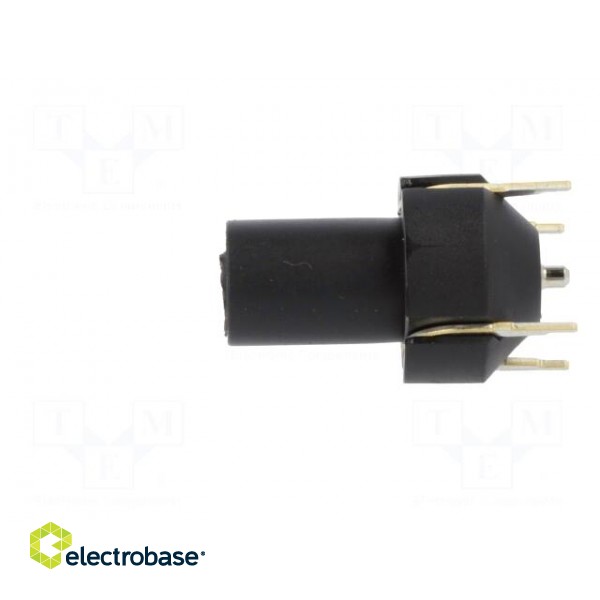 Socket | 4mm banana | 24A | black | PCB | insulated,with contacts paveikslėlis 3