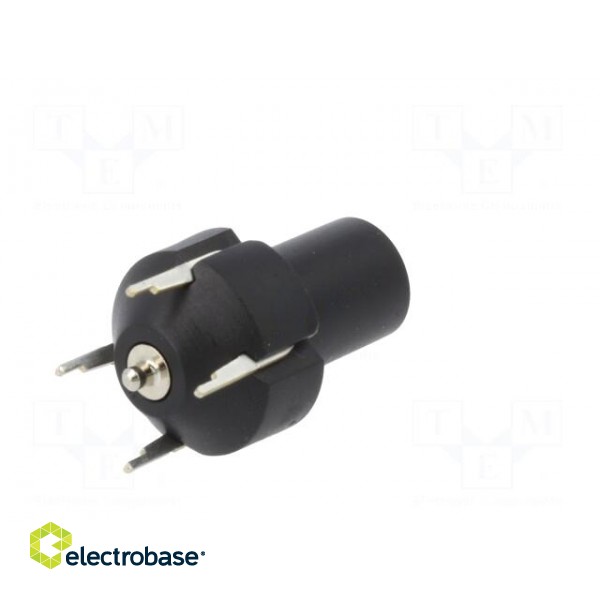 Socket | 4mm banana | 24A | black | PCB | insulated,with contacts image 6