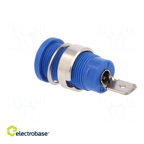 Socket | 4mm banana | 24A | blue | nickel plated | on panel,screw | 34mm image 4