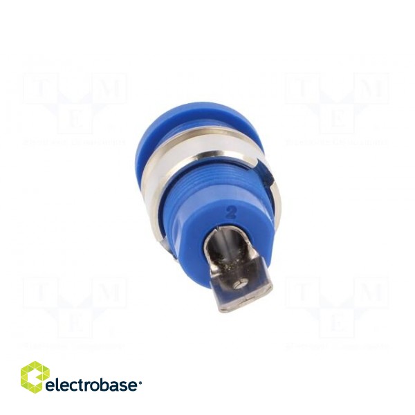 Socket | 4mm banana | 24A | blue | nickel plated | screw,on panel | 34mm image 5