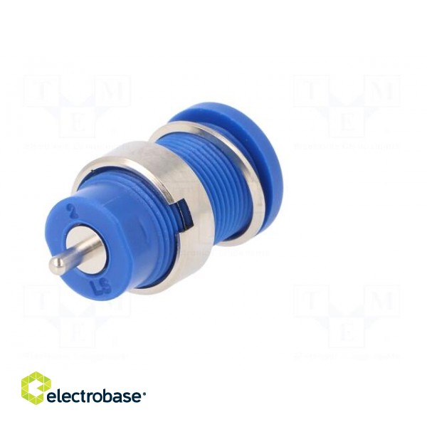 Socket | 4mm banana | 24A | blue | nickel plated | screw,on panel image 6
