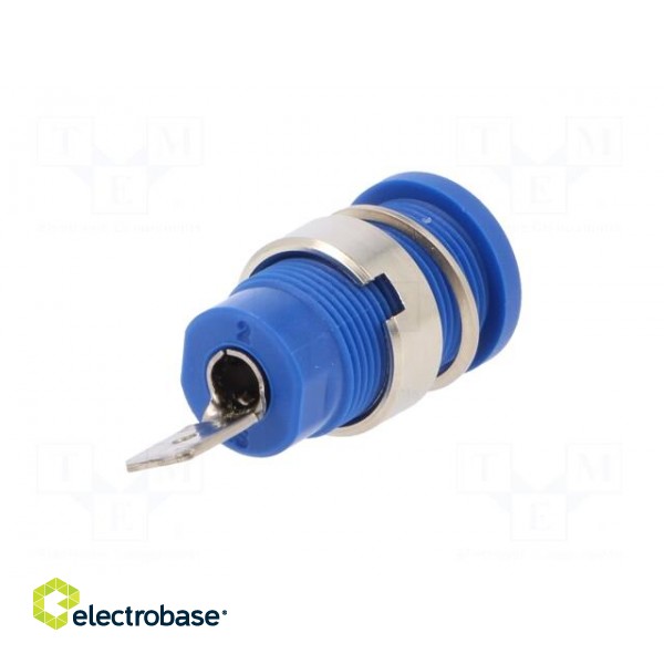 Socket | 4mm banana | 24A | blue | nickel plated | screw,on panel | 34mm image 6