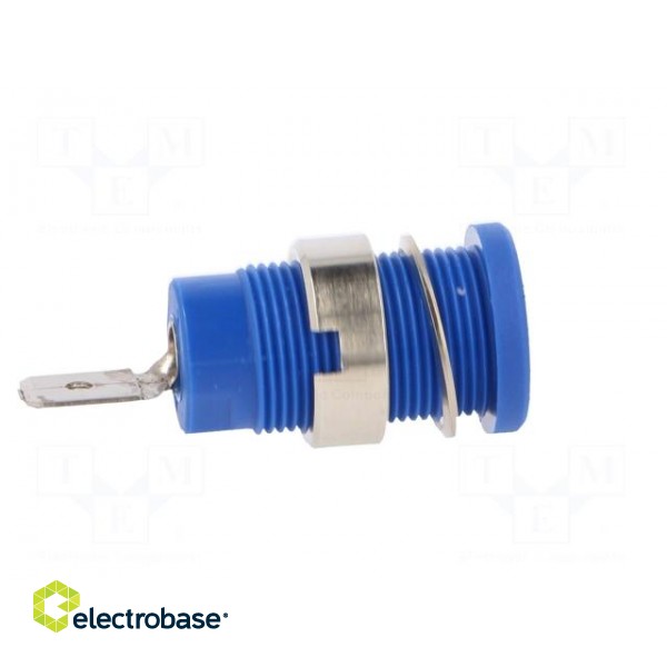 Socket | 4mm banana | 24A | blue | nickel plated | screw,on panel | 34mm image 7