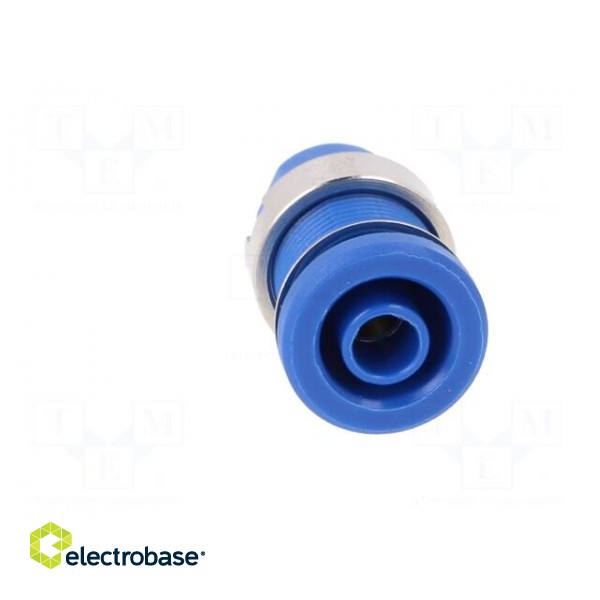 Socket | 4mm banana | 24A | blue | nickel plated | screw,on panel image 9