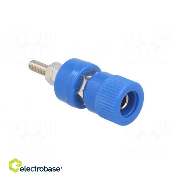 Socket | 4mm banana | 24A | blue | nickel plated | on panel,screw | 36mm image 8