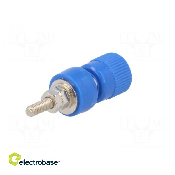 Socket | 4mm banana | 24A | blue | nickel plated | screw,on panel | 36mm image 6
