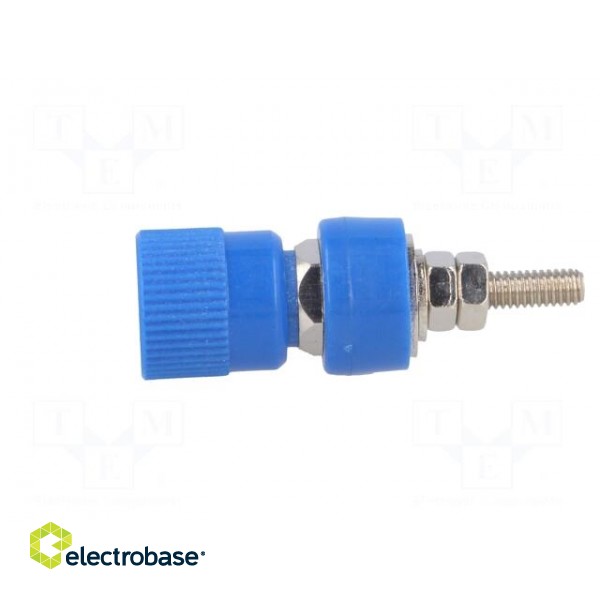 Socket | 4mm banana | 24A | blue | nickel plated | screw,on panel | 36mm image 3