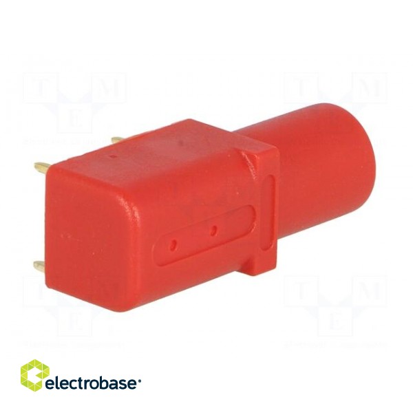 Socket | 4mm banana | 24A | red | gold-plated | PCB | insulated | 33.6mm image 6