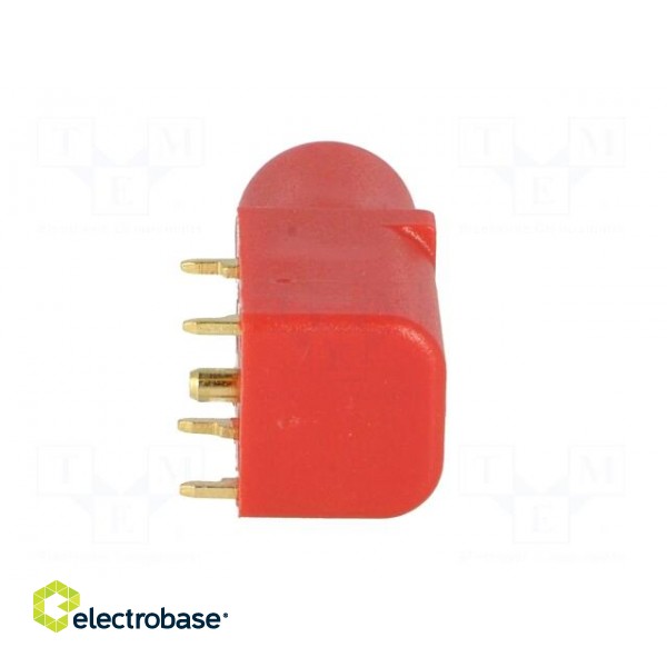 Socket | 4mm banana | 24A | red | gold-plated | PCB | insulated | 33.6mm фото 5