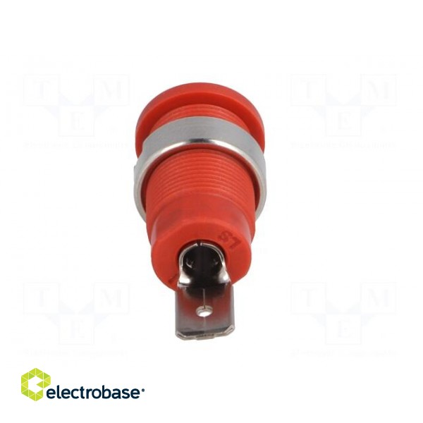 Socket | 4mm banana | 24A | red | nickel plated | screw,on panel | 34mm фото 5