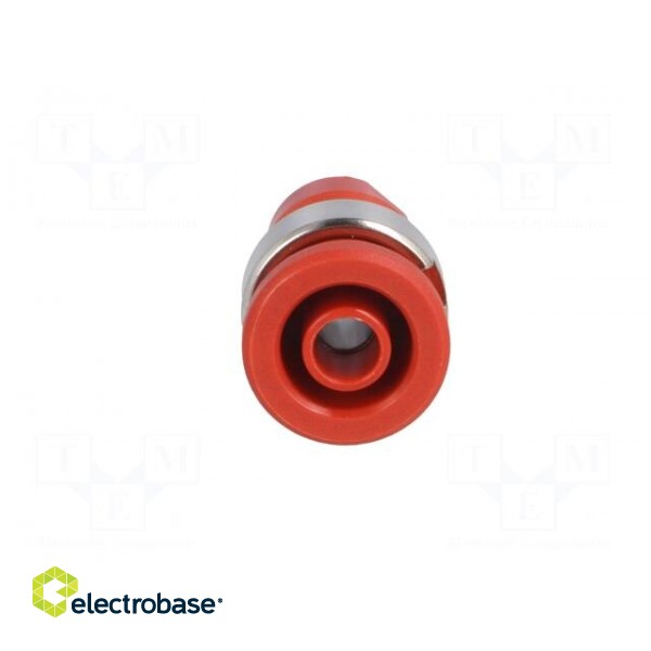 Socket | 4mm banana | 24A | red | nickel plated | on panel,screw | 34mm image 9