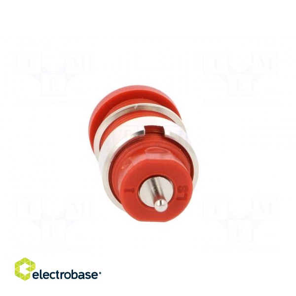 Socket | 4mm banana | 24A | red | nickel plated | on panel,screw | 34mm image 5
