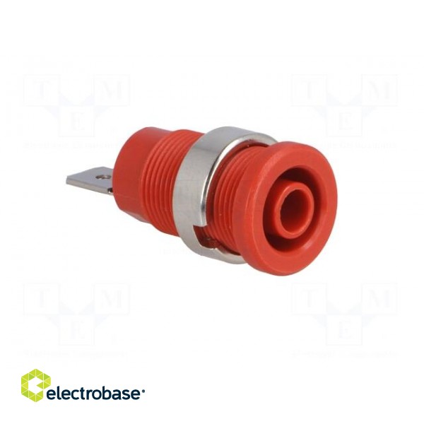 Socket | 4mm banana | 24A | red | nickel plated | on panel,screw | 34mm image 8