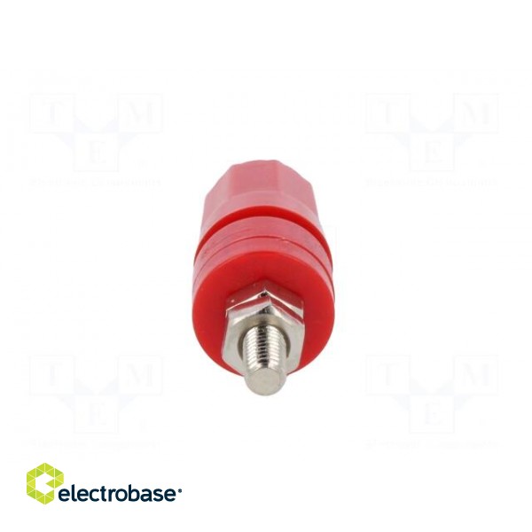 Socket | 4mm banana | 24A | red | nickel plated | on panel,screw | 36mm image 5