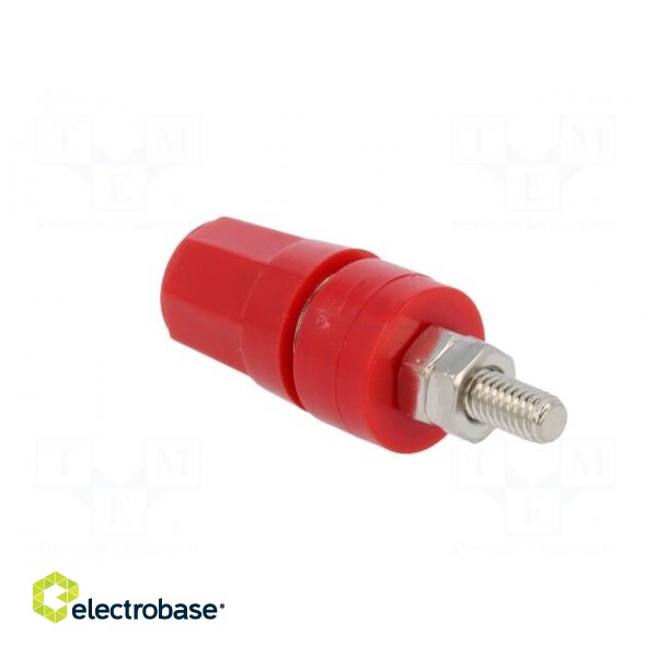 Socket | 4mm banana | 24A | red | nickel plated | on panel,screw | 36mm image 4